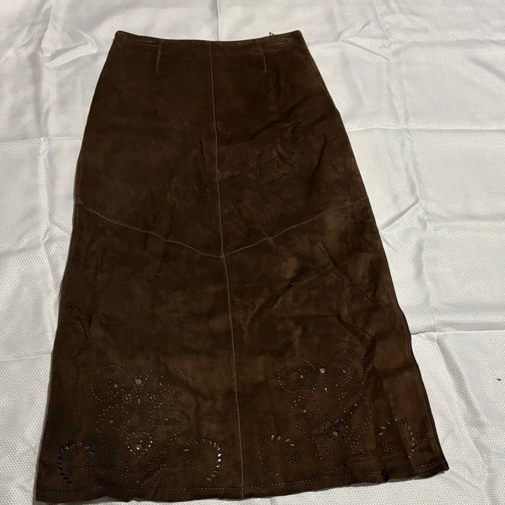 Siena Studio leather Dark Brown Maxi Skirt - Picture 2 of 13